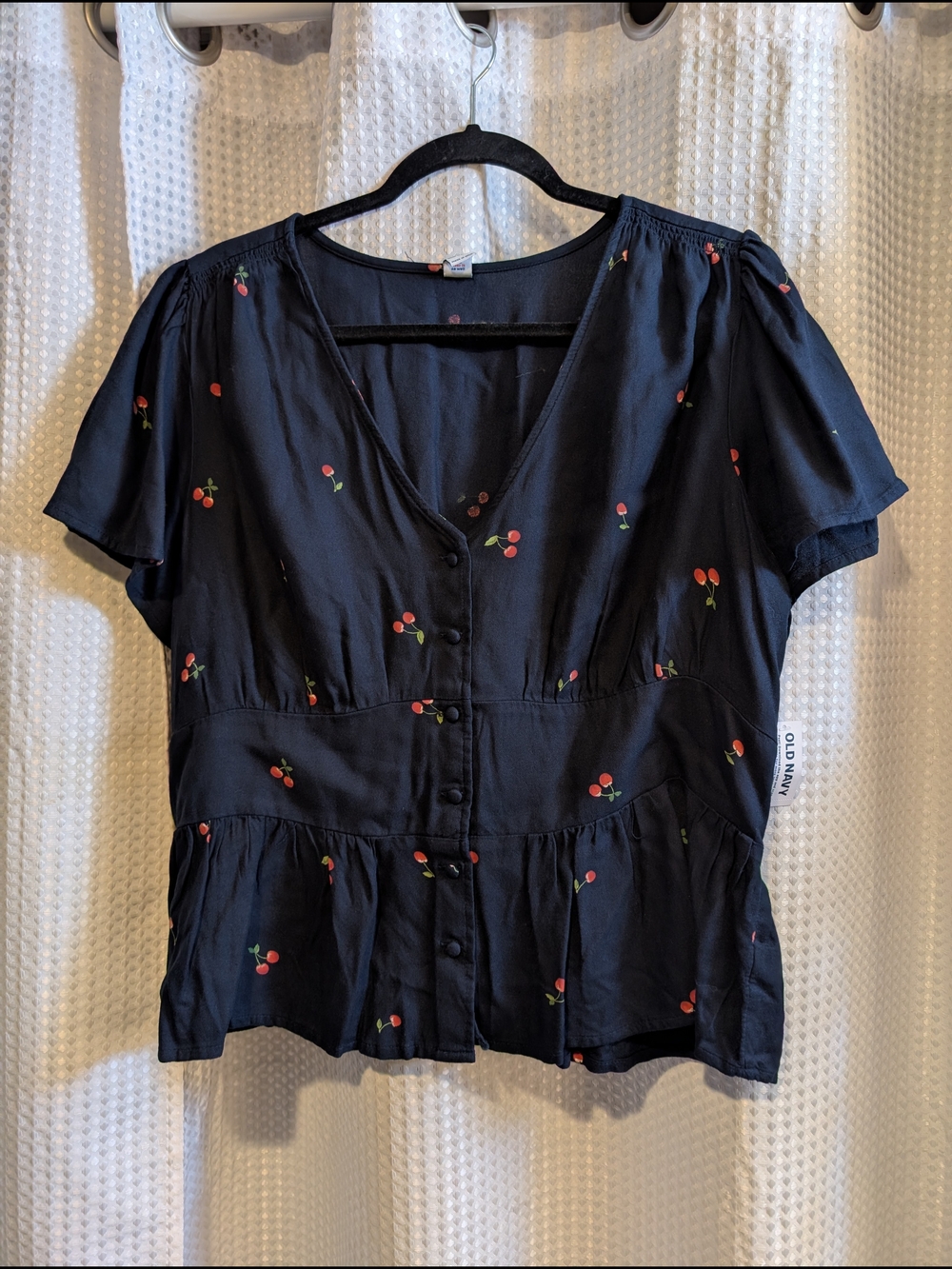 Old Navy Cherry Peplum Blouse